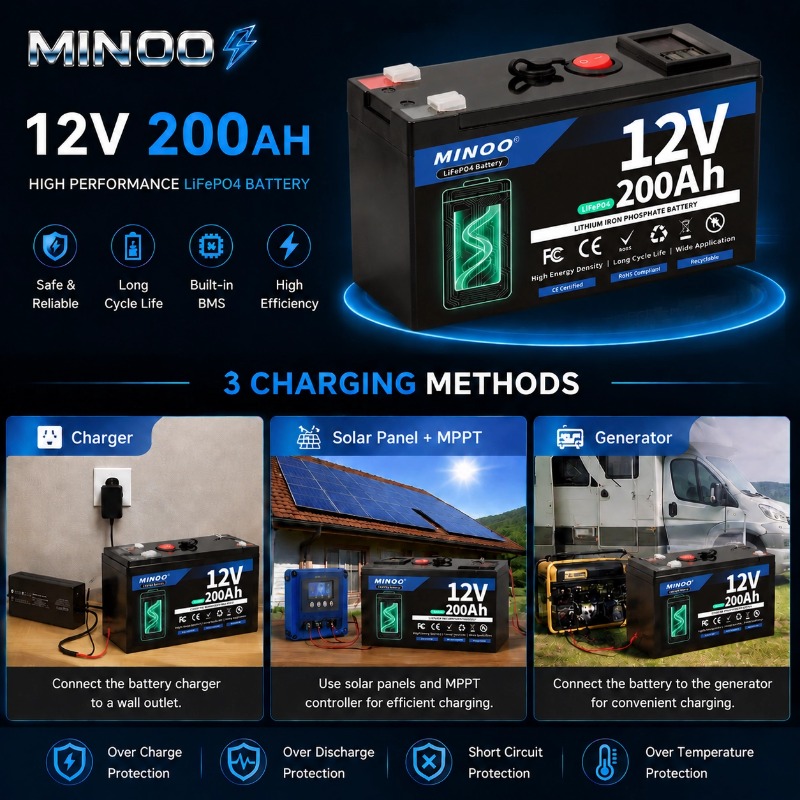 12V 200Ah LiFePO4 Battery Deep - Fish Finder Charger 评论和价格