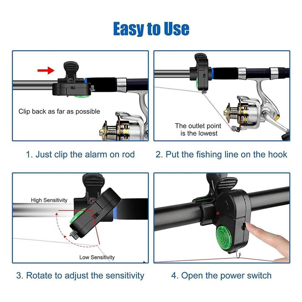 MuqiNush 2/4pcs Fishing Bite A - Fish Alarm 评论和价格