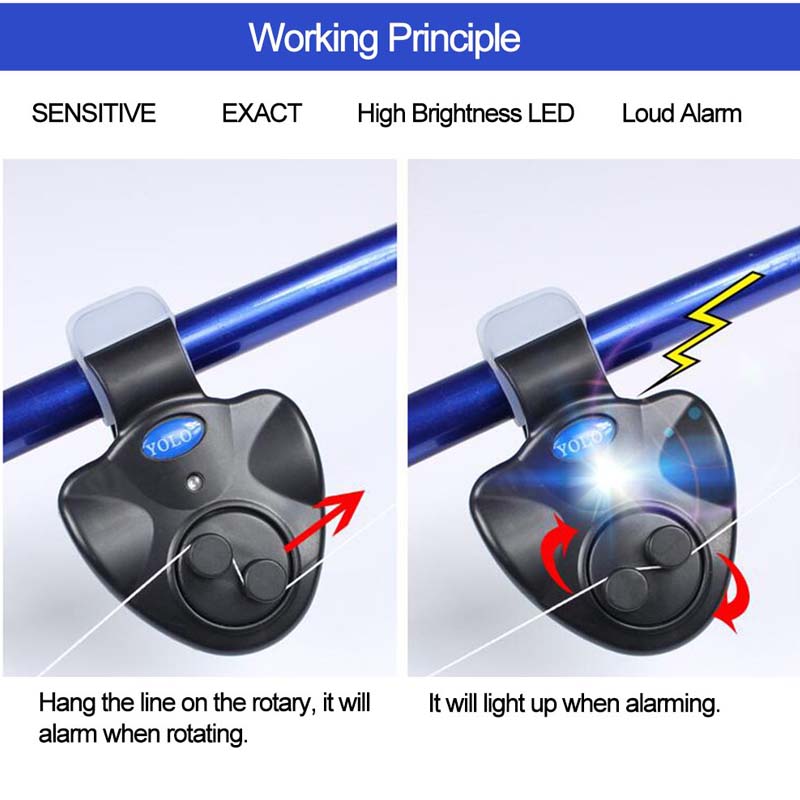 Fishing Rod Bite Alarm LED Ind - Fish Alarm 评论和价格