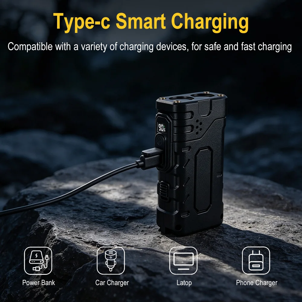 BORUIiT Hand Crank EDC LED Fla - Fishing Light 评论和价格